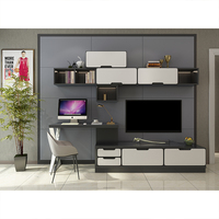 Meuble TV mural classique Morgan de Kejahome, en bois, luxueux et moderne, avec table basse