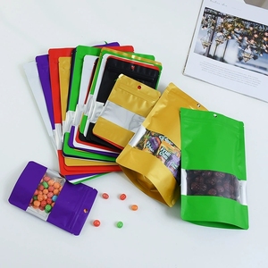 Biểu tượng tùy chỉnh màu mờ nhôm lá Túi Túi hạt gói với cửa sổ hình dạng túi Mylar - Product Image 6