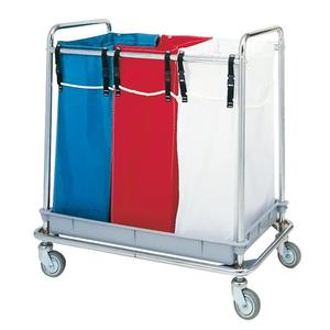 Carrello Ospedaliero in Acciaio Inox con 3 Scomparti, Capacità 70L, Carrello per Lavanderia con Ruote per Uso Medico - Product Image 1