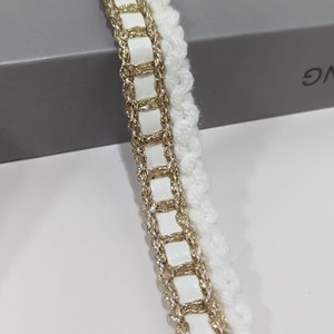 Rubans décoratifs en cuir PU et dentelle <span class=keywords><strong>chic</strong></span> avec <span class=keywords><strong>fil</strong></span> doré de 2 cm, combinés à du polyester tricoté torsadé, pour vêtements et coiffes - Product Image 6