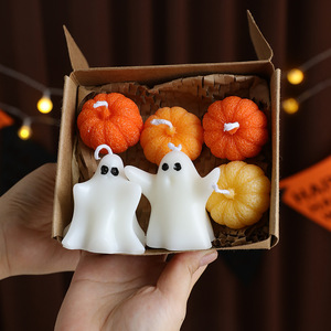 Velas de Halloween con forma de fantasma, de cera de soja mixta, perfumadas, decorativas, para decoración de fiestas en casa. - Product Image 1