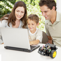 Tscinbuny 2WD Kits de mini robots programmables avec kits de modules électroniques Kits de fabricant d'éducation pour ArduIDE