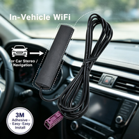 Antenne WiFi adhésive noire fiable 2,4 GHz avec gain 3dBi, connecteur coaxial FAKRA-D RG174 pour autoradio