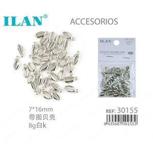 Perline in metallo Ilan 7x16mm argento per bracciali e accessori per la creazione di gioielli - Product Image 1