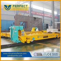 Chariot de transfert sur rail électrique motorisé par câble, chariot plat industriel robuste pour manutention en usine et atelier