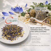 JULYHEALTH Blue Lotus Nymphaea Caerulea, fleurs séchées et broyées en petits morceaux, pour pré-rouleaux légaux, relaxants