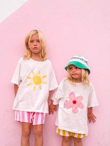 Impresión personalizada verano bebé niños playa <span class=keywords><strong>camisas</strong></span> de manga corta niños <span class=keywords><strong>niñas</strong></span> lindas camisetas de gran tamaño al aire libre jugar transpirable Boxy <span class=keywords><strong>camisas</strong></span> - Product Image 4