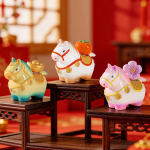 2026 Year of <strong>Horse</strong> Kawaii Lucky <strong>Horse</strong> Resin Figurines Chinese New Year Mascot Desktop Decor Lucky Charm Gift Wholesale - Product Image 5