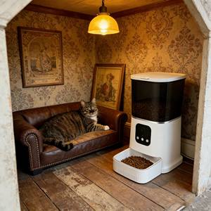 Distributeur automatique de nourriture pour animaux de compagnie de haute qualité avec enregistrement vocal, gamelle intelligente pour chat, fournitures pour animaux de compagnie - Product Image 1