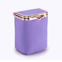 Nouveau portefeuille en cuir de vachette pleine fleur à fermeture ouverte avec miroir, organisateur unisexe haut de gamme, porte-monnaie portable et compact