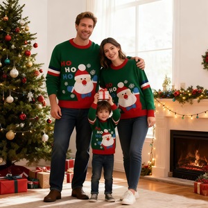 Custom Family Matching Christmas Sweater Knit Pullover Santa Claus <strong>Xmas</strong> <strong>Jumper</strong> OEM ODM Wholesale - Product Image 4