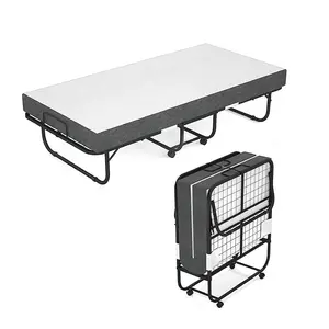 침대 크기 싱글 휴대용 롤웨이 접이식 침대 매트리스 게스트 침대