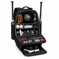 Sac à dos de baseball personnalisé avec logo, porte-bâtons, compartiment pour casque et chaussures, fermeture éclair, sac de sport portable, fabricant OEM