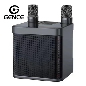GENCE Altavoz Mini 5.0 con Iluminación LED RGB, Carcasa de Plástico, 2 Micrófonos Inalámbricos para Fiestas de Karaoke y Eventos al Aire Libre - Product Image 1