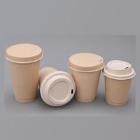Gobelets en papier jetables personnalisés avec logo, épais, de qualité commerciale, couleur naturelle, pour café au lait à emporter
