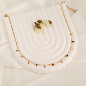 Collana a fulmine in acciaio al titanio placcato oro inossidabile da <span class=keywords><strong>donna</strong></span>, gioiello di lusso di nicchia, catena per maglione da clavicola - Product Image 3