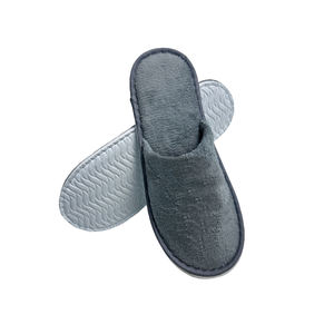 Роскошная дорожная обувь с логотипом на заказ-Коралловая флисовая ткань с подошвой EVA одноразовые гостиничные Тапочки - Product Image 2