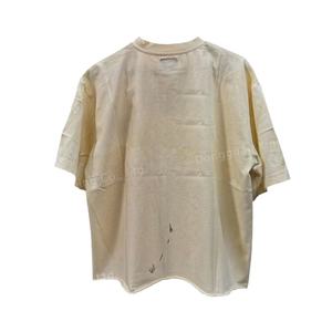 Camiseta de hombre personalizada, desgastada, con dobladillo sin rematar, de algodón, con lavado ácido vintage, corte holgado y corto, con doble cuello Sham - Product Image 4