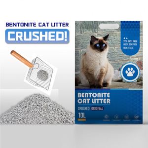 Arena para gatos de bentonita triturada de arcilla de limpieza rápida, premium, personalizada, con partículas rotas, bloqueo de olores y baja dispersión, al por mayor - Product Image 1