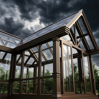 Serre de jardin en aluminium à double vitrage, solarium, vente en gros