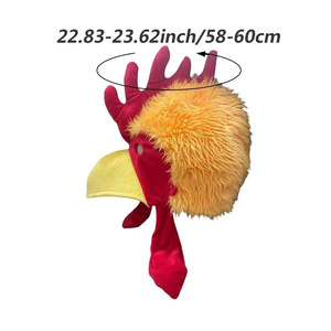 Maschera di Pollo B949 ODM, Cappello Peluche a Forma di Testa di Gallo per Cosplay, Costume per Feste di Halloween e Natale, Maschera di Gallo Personalizzabile - Product Image 2