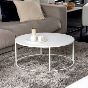 Table basse exécutive en métal, style minimaliste, multifonctionnelle, durable, blanche, décoration moderne pour salon, intérieur - Product Image 1