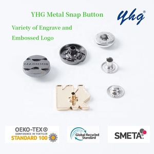 YHG جودة عالية من سبيكة ذهبية 4 قطع ضغط شعار مخصص نمط معدن عباية ثوب زر المفاجئة لملابس القمصان - Product Image 5