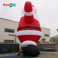 Père Noël gonflable géant de 10 m, décorations de Noël d'extérieur avec éclairage LED