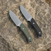 Couteau à lame fixe d'extérieur, couteau droit de survie, de chasse et de pêche, couteau utilitaire en acier D2 avec étui GT0177