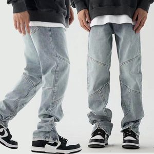 <span class=keywords><strong>Abbigliamento</strong></span> <span class=keywords><strong>uomo</strong></span> personalizzato all'ingrosso <span class=keywords><strong>uomo</strong></span> nero Jeans larghi stile HipHop giovani uomini Patchwork Jeans di colore chiaro - Product Image 1