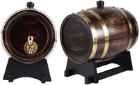 Baril de whisky en bois 3L Distributeur de baril de chêne en bois avec support Seau à vin en bois avec robinet