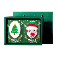Set Handuk Kotak Hadiah Natal Santa Snowman Pohon Natal Handuk Lipat, Hadiah Liburan untuk Pesta Natal Logo Kustom Tersedia