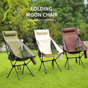 Chaise Pliante d'Extérieur Portable, Chaise de Lune Ultralégère en Alliage d'<span class=keywords><strong>Aluminium</strong></span> pour <span class=keywords><strong>Camping</strong></span>, Plage, Barbecue, avec Oreiller - Product Image 3