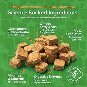 Fusion de saveurs bacon-poulet pour chiens : Multivitamines quotidiennes avec soutien 4-en-1 pour la santé de la peau, des articulations et de l'intestin – Marque privée - Product Image 3