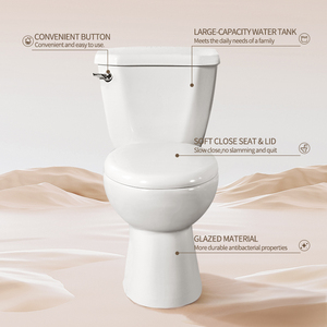 <span class=keywords><strong>WC</strong></span> en céramique deux pièces à poser au sol avec <span class=keywords><strong>double</strong></span> siphon anti-odeurs et anti-gaz pour salle de bain - Product Image 3