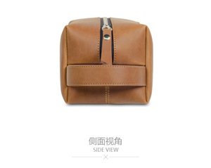 Factory Wholesale Vintage PU <strong>Leather</strong> Cosmetic <strong>Toiletry</strong> <strong>Bag</strong> for <strong>Men</strong> Waterproof Portable Travel Makeup Storage <strong>Bags</strong> Handbag Women - Product Image 4