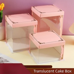 Vente en gros Boîte d'emballage de gâteau Boîte à gâteau d'anniversaire translucide de 6 pouces, <span class=keywords><strong>8</strong></span> pouces, 10 pouces, 12 pouces pour pâtisserie - Product Image 3
