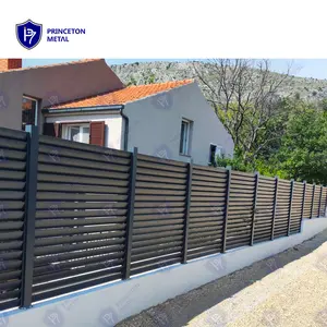 Princeton pagar Louver aluminium logam, desain gaya Modern privasi untuk taman rumah di Australia