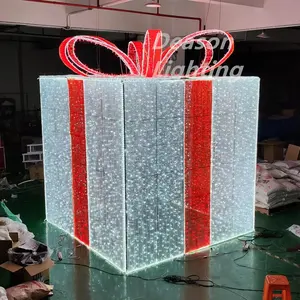 Motif ışık noel dekorasyon hediye kutusu led