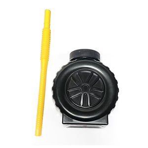 Botella de <span class=keywords><strong>Agua</strong></span> Personalizada al por Mayor de Grado Alimenticio con <span class=keywords><strong>Forma</strong></span> de Rueda y Pajita para Camping y Senderismo - Product Image 5