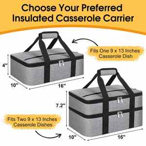 Insulated Casserole Carrier Portable Casserole Carrier for Hot or Cold Food Lunch Tote Warmer or Cooler Bag - Product Image 4