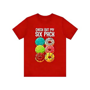 Camiseta con diseño gráfico divertido de donuts y juego de palabras de comida para el gimnasio / Camiseta oversize de algodón de <span class=keywords><strong>manga</strong></span> corta estilo streetwear informal con diseño de six pack - Product Image 2