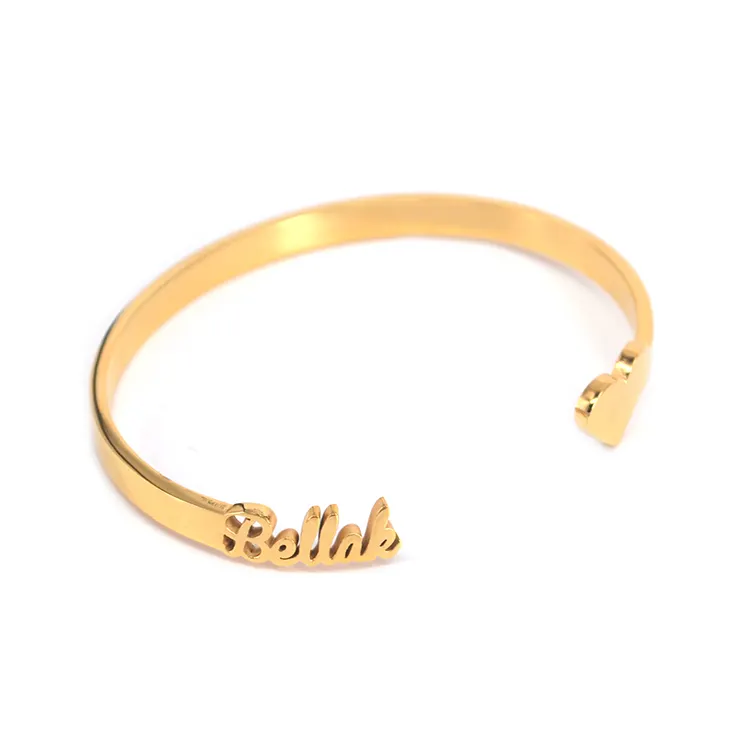 Wholesale Stainless Steel 18K Gold Custom Personalized Cuff Bracelet