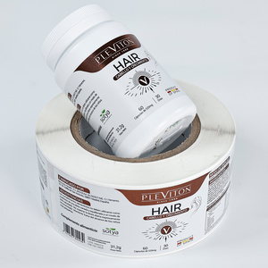 Impression d'étiquettes d'emballage, autocollants imperméables en papier pour étiquettes de flacons de compléments alimentaires, étiquettes couleur métallique - Product Image 3