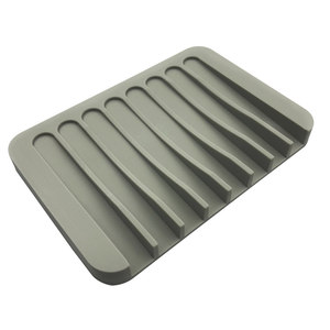 Rectangular Soft Rubber Soap Dish 11x8x1cm Non Slip Minimalist Design For Bathroom Kitchen Toilet Storage - Product Image 1