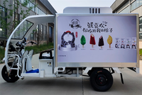 Tricycle frigorifique électrique à trois roues à carrosserie fermée pour la livraison de crème glacée, capacité de charge de 500 kg, vente chaude
