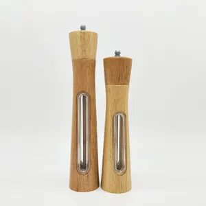 Wholesale Rubber Wood Pepper Grinder Cumin Sea Salt Sesame Pepper Mill With Durable Ceramic Core