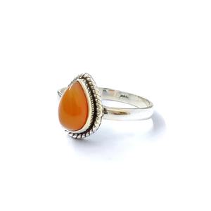 Bague en argent sterling 925 avec pierre de grenat, collection artisanale de bijoux en argent et en cornaline, au meilleur prix, réglable - Product Image 4