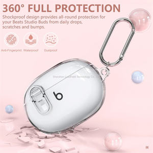 Para <span class=keywords><strong>Beats</strong></span> <span class=keywords><strong>Studio</strong></span> <span class=keywords><strong>Buds</strong></span>/<span class=keywords><strong>Buds</strong></span> + Estuche para auriculares con llavero para mujer Hombre Transparente Clear Secure Lock Funda protectora - Product Image 4