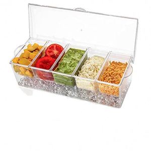 Plastic Fresh-keeping Salad <b>Storage</b> <b>Box</b> Kitchen Use for Food for Outdoor Party Picnic & Compartment Ice Tray - Product Image 1